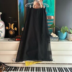 Dynamite Y2K Grunge Black Sheer Lined Maxi Skirt XS/Small Whimsygoth